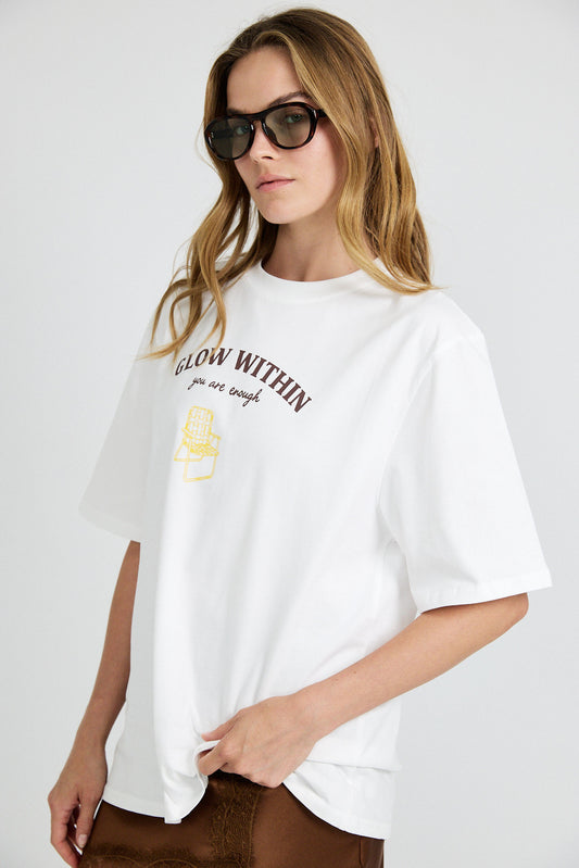 Glow Within Oversized T-Shirt – White