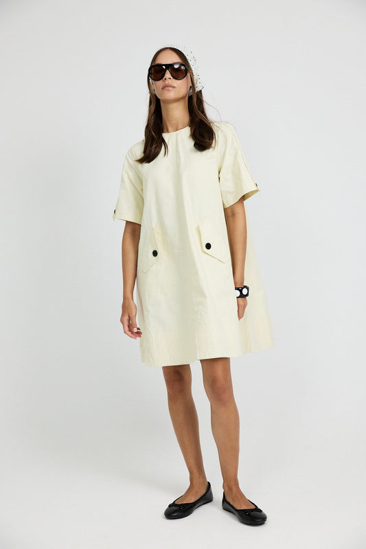Victoria Cotton Dress – Butter Yellow