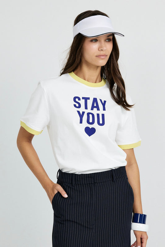 Premium Graphic T-Shirt - White|yellow