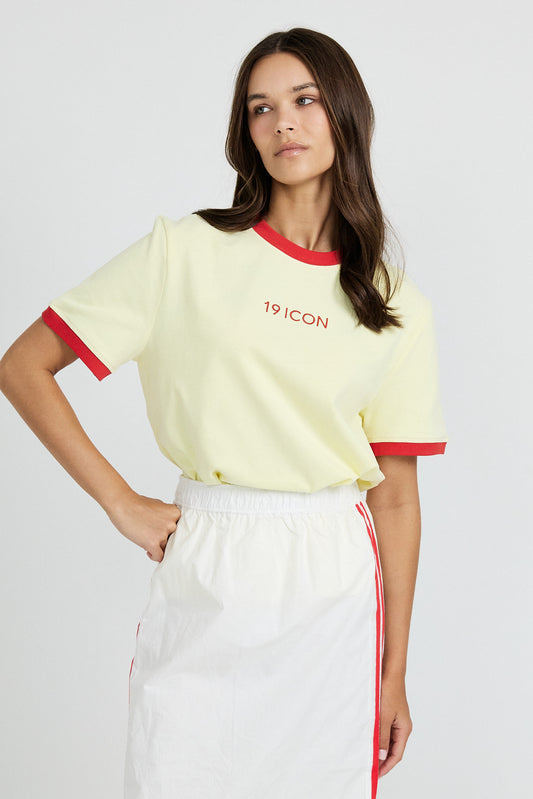 Essential Ringer 19 ICON T Shirt-yellow