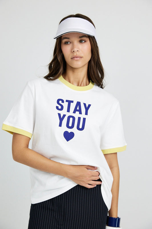Premium Graphic T-Shirt - White|yellow