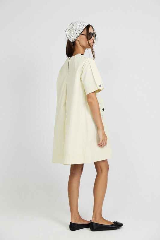 Victoria Cotton Dress – Butter Yellow