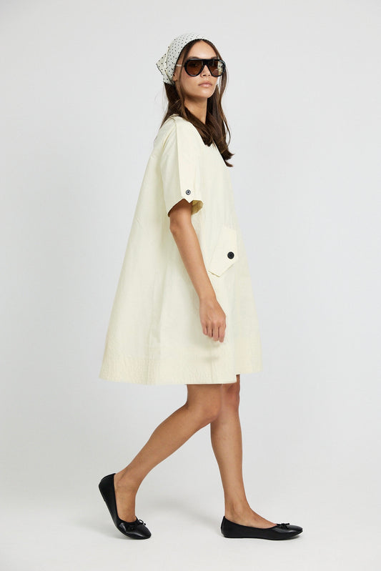 Victoria Cotton Dress – Butter Yellow