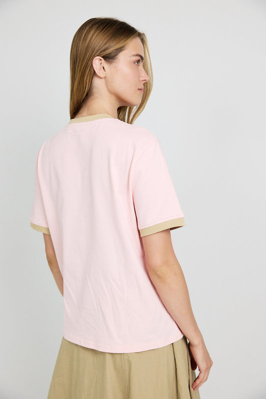 Essential Ringer 19 ICON T Shirt-pink