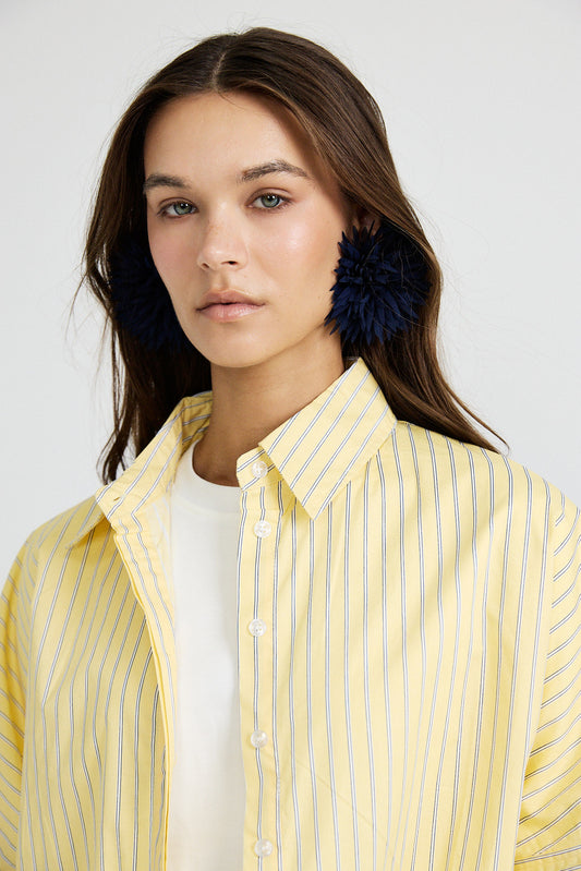 Monroe Oversized Batwing Stripe Shirt –Yellow