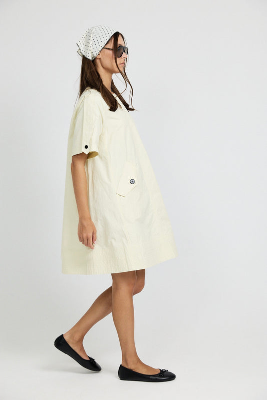 Victoria Cotton Dress – Butter Yellow