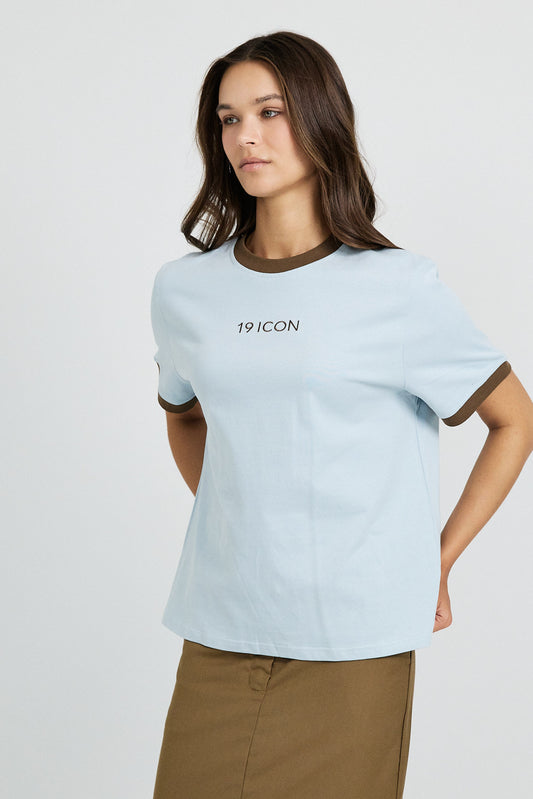 Essential Ringer 19 ICON T Shirt-l.blue