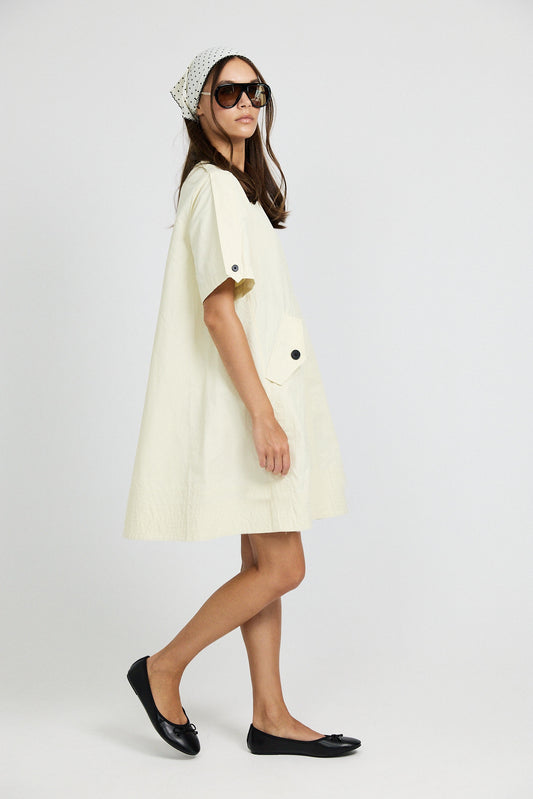 Victoria Cotton Dress – Butter Yellow