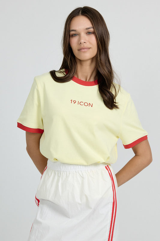 Essential Ringer 19 ICON T Shirt-yellow