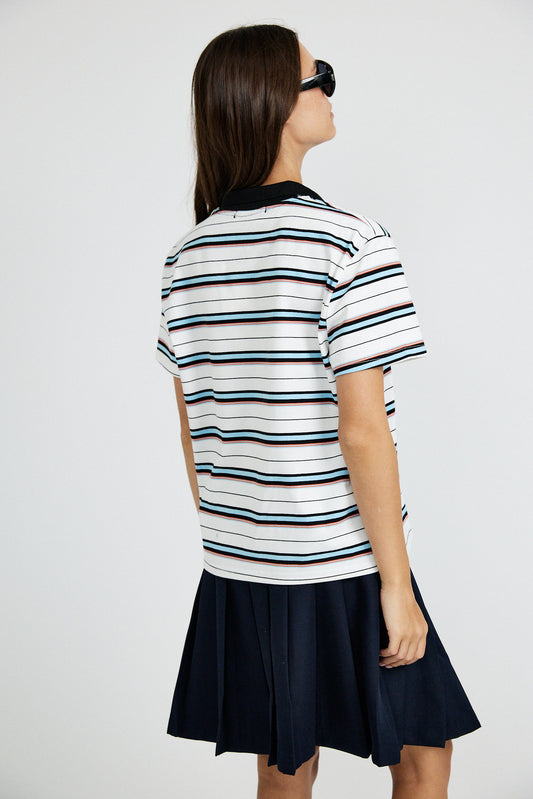 Pleated Cotton Tennis Skirt – Navy Blue