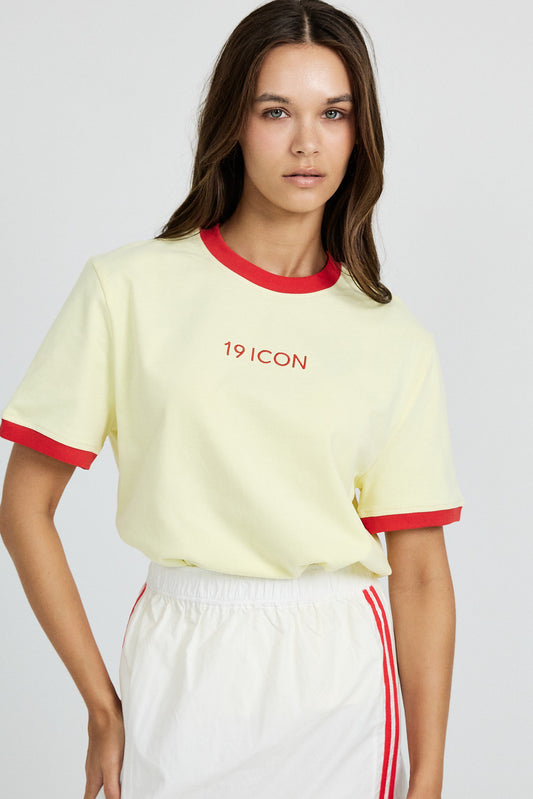Essential Ringer 19 ICON T Shirt-yellow