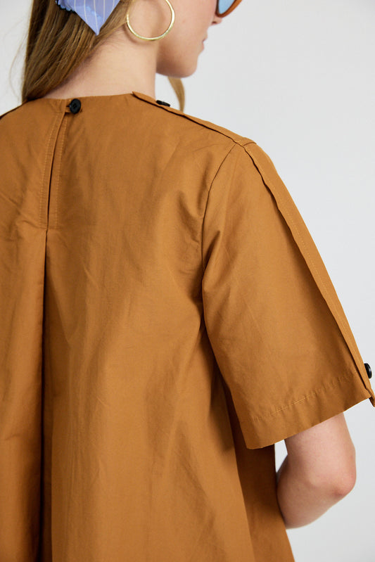Victoria Cotton Dress – Camel