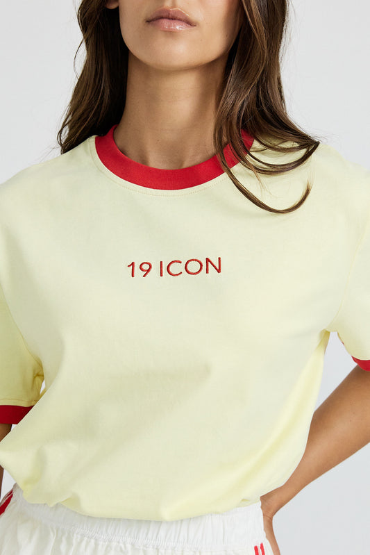 Essential Ringer 19 ICON T Shirt-yellow
