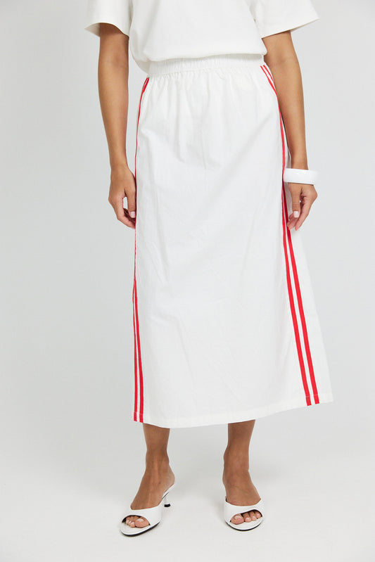 Sport Chic Cotton Midi Skirt – white
