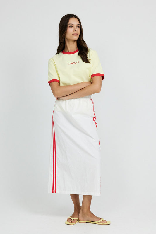 Essential Ringer 19 ICON T Shirt-yellow