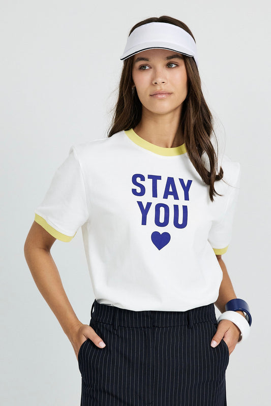 Premium Graphic T-Shirt - White|yellow
