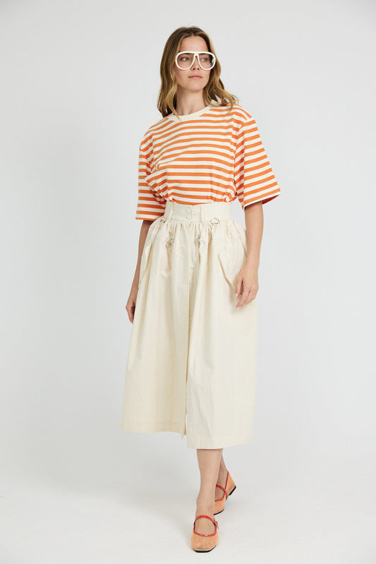Oversized Striped Basic T-Shirt – Orange Butter