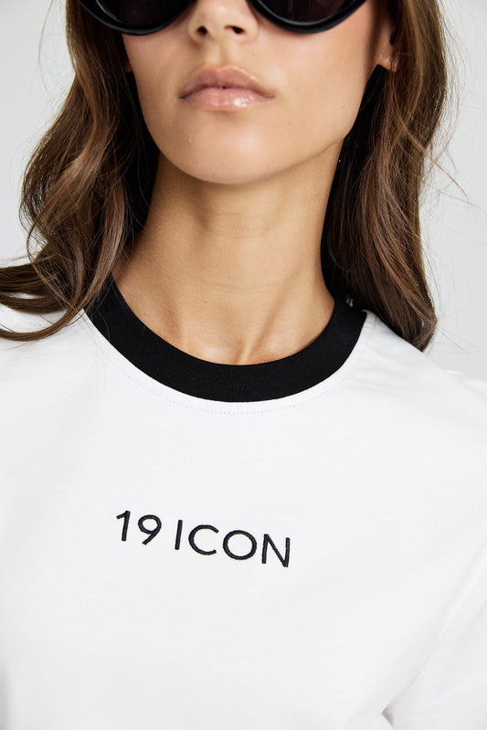 Essential Ringer 19 ICON T Shirt-white