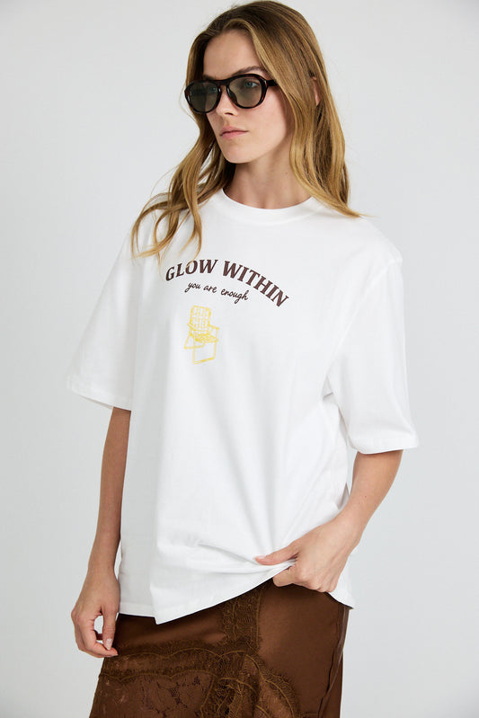 Glow Within Oversized T-Shirt – White