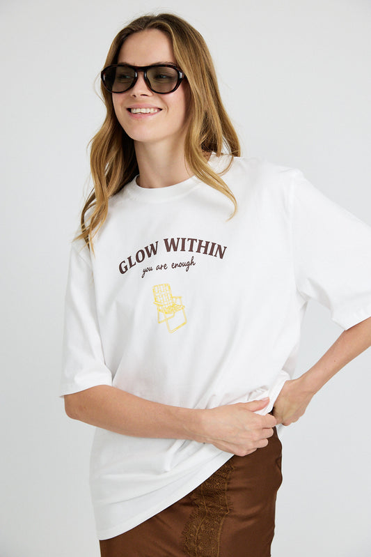 Glow Within Oversized T-Shirt – White