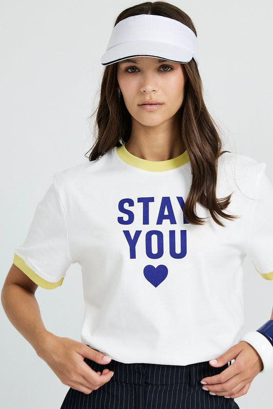 Premium Graphic T-Shirt - White|yellow