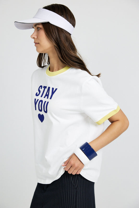 Premium Graphic T-Shirt - White|yellow