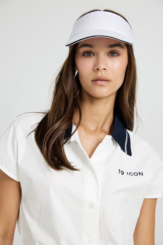 Sport Chic Cotton Crop Shirt – white|white