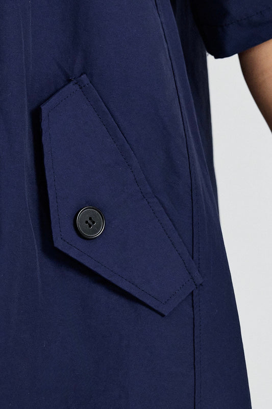 Victoria Cotton Dress – Navy