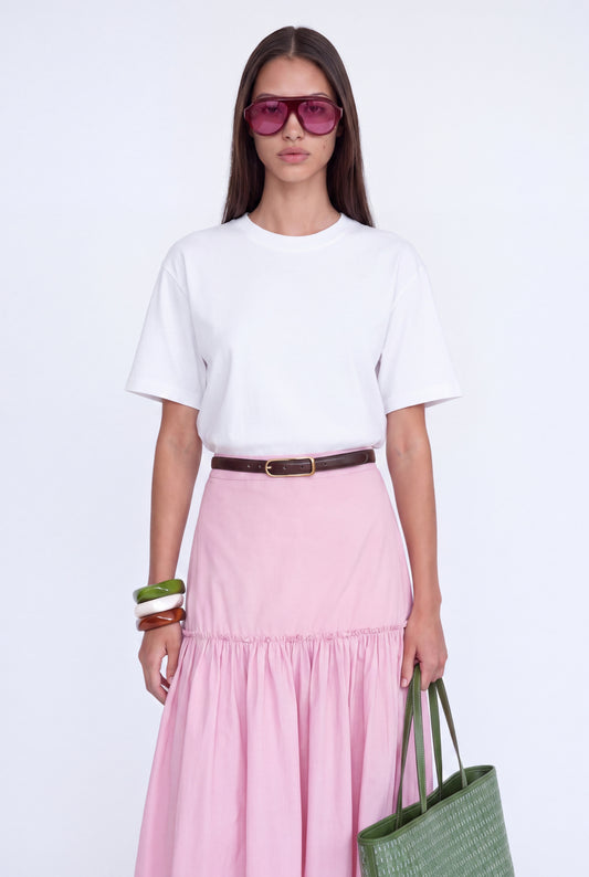 ÉLOISE BALLOON MIDI SKIRT - ורוד