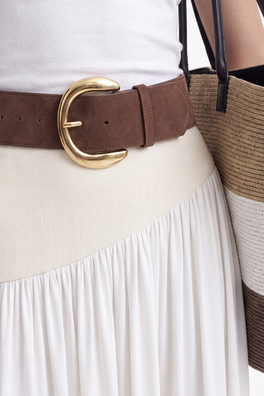 ÉLARA GATHERED MAXI SKIRT- לבן