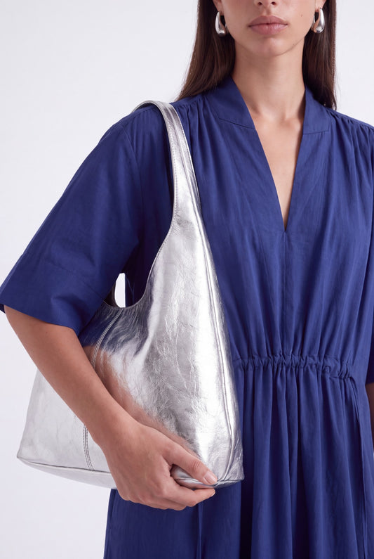 AURELIA CINCHED MIDI DRESS - כחול נייבי