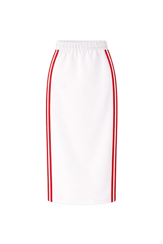 Sport Chic Cotton Midi Skirt – white