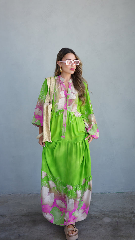 גלביה קומות כפתורים הוואי | ירוק