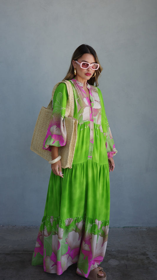 גלביה קומות כפתורים הוואי | ירוק