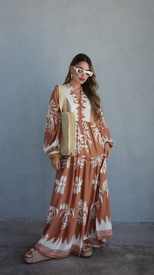 גלביה קומות כפתורים אריאנה | חום