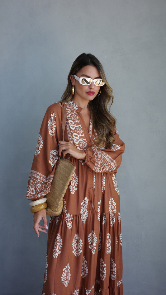 גלביה קומות כפתורים אריקה | חום