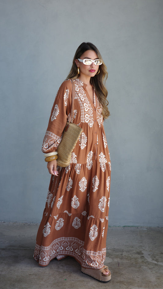 גלביה קומות כפתורים אריקה | חום