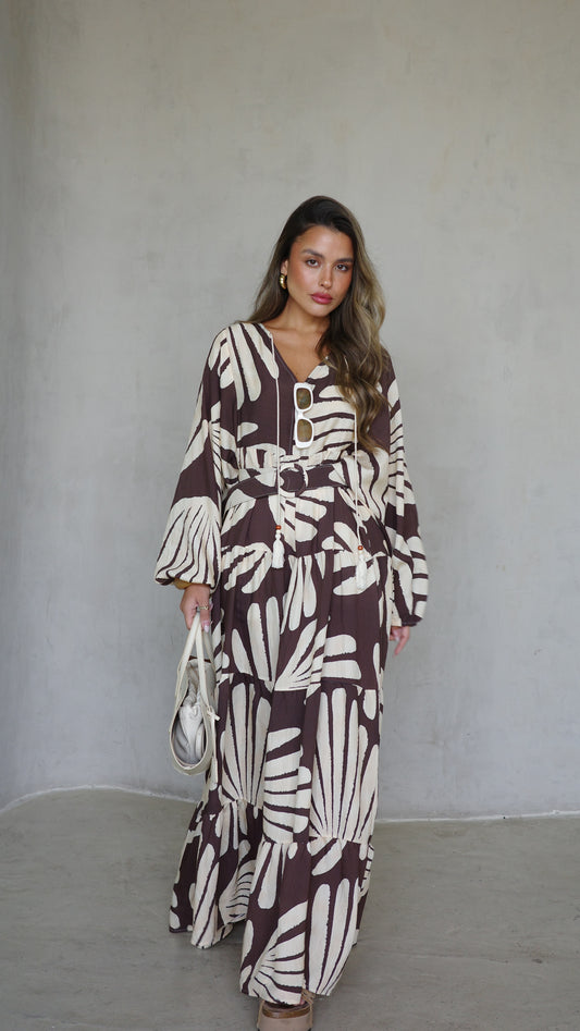 גלביה קומות פונפונים קלאודיה | חום/בז