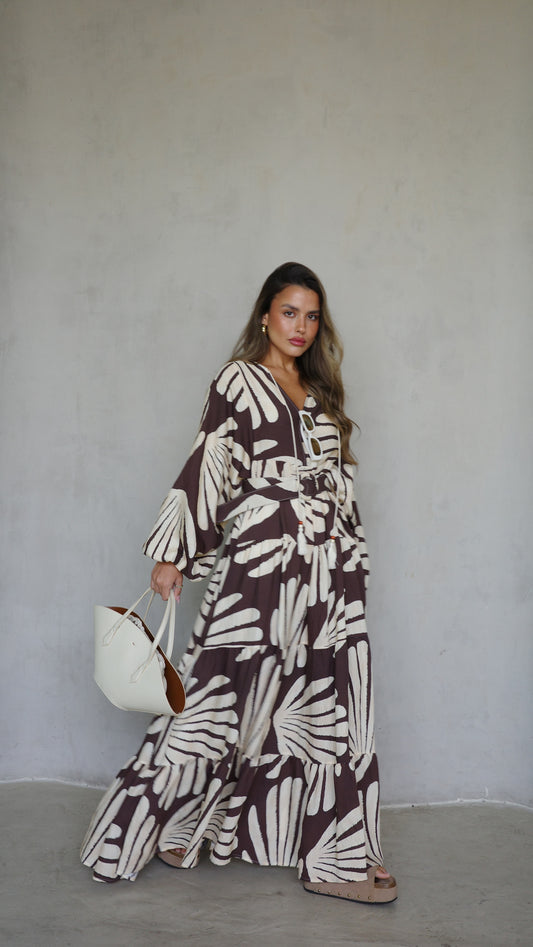 גלביה קומות פונפונים קלאודיה | חום/בז