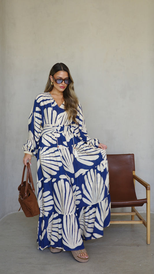 גלביה קומות פונפונים קלאודיה | כחול/בז