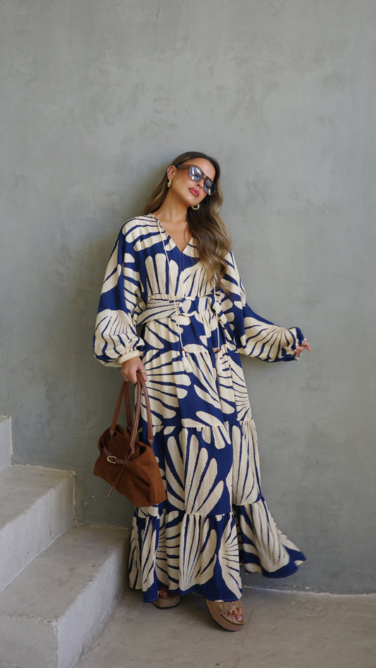 גלביה קומות פונפונים קלאודיה | כחול/בז