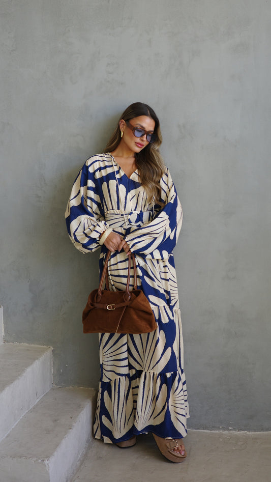 גלביה קומות פונפונים קלאודיה | כחול/בז