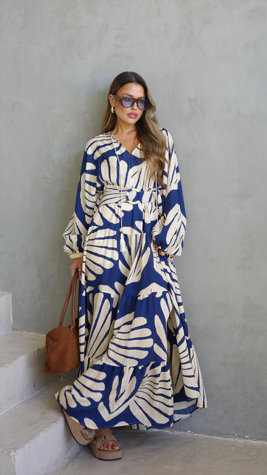 גלביה קומות פונפונים קלאודיה | כחול/בז