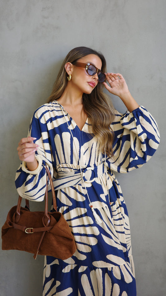 גלביה קומות פונפונים קלאודיה | כחול/בז