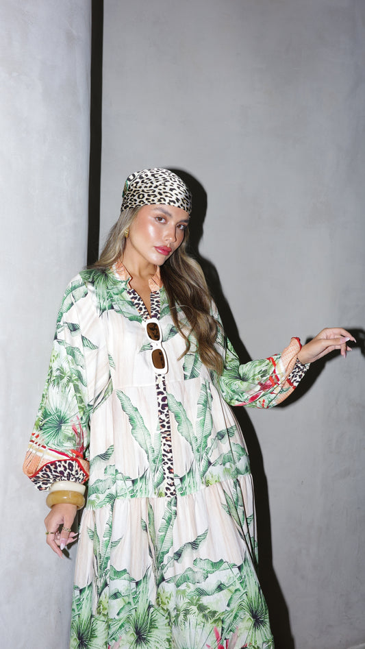 גלביה קומות כפתורים חגורה לינדזי | ירוק