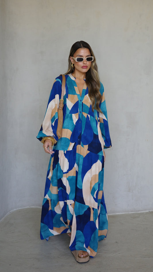 גלביה קומות כפתורים אמיליה | טורקיז/בז