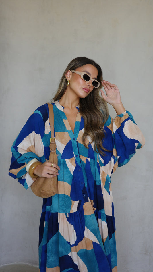 גלביה קומות כפתורים אמיליה | טורקיז/בז