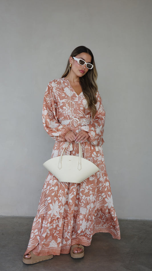 גלביה קומות פונפונים טיפני | חום/בז