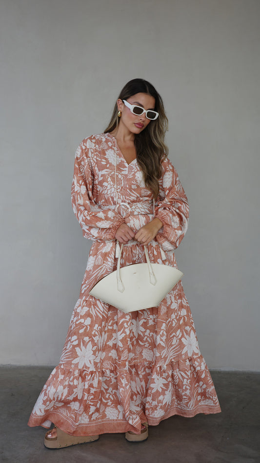 גלביה קומות פונפונים טיפני | חום/בז