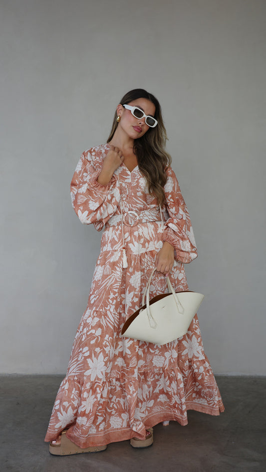 גלביה קומות פונפונים טיפני | חום/בז